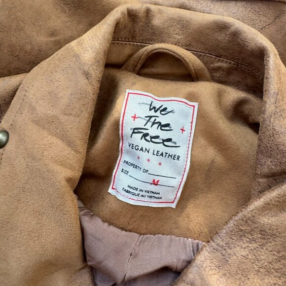 New Free People Vegan Suede Fringe Barn Jacket We The Free Knox Brown Medium - Picture 11 of 15